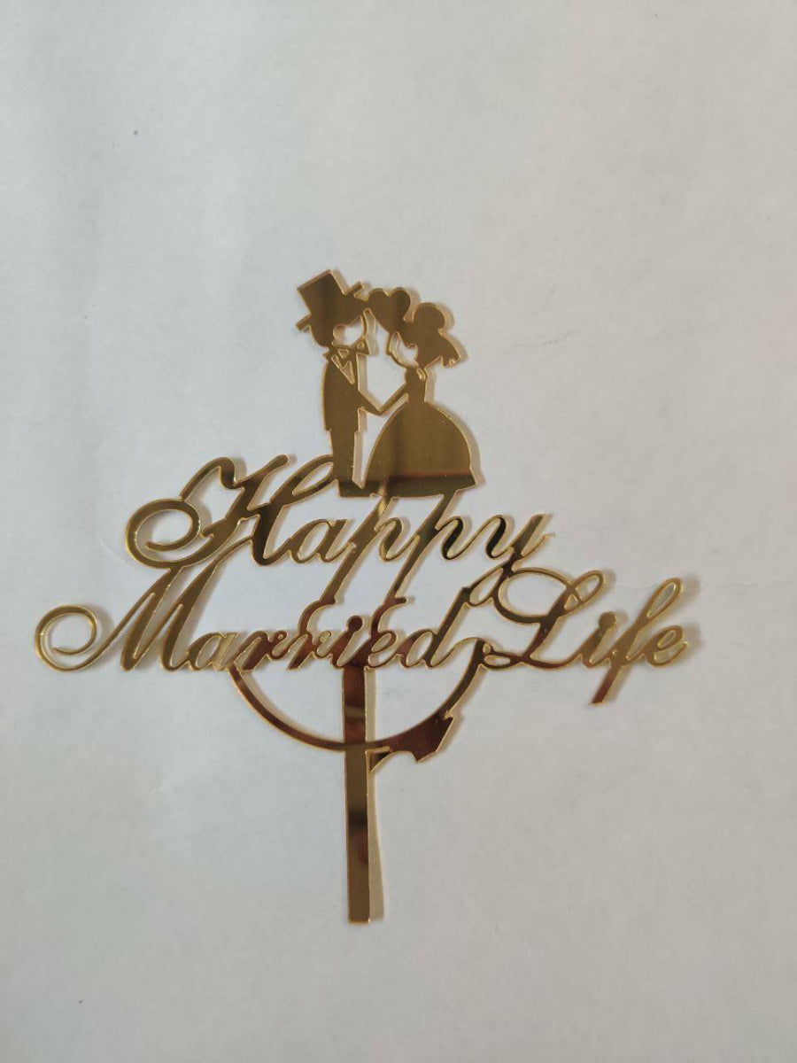 Happy  Married Life Acrylic Topper RT00109