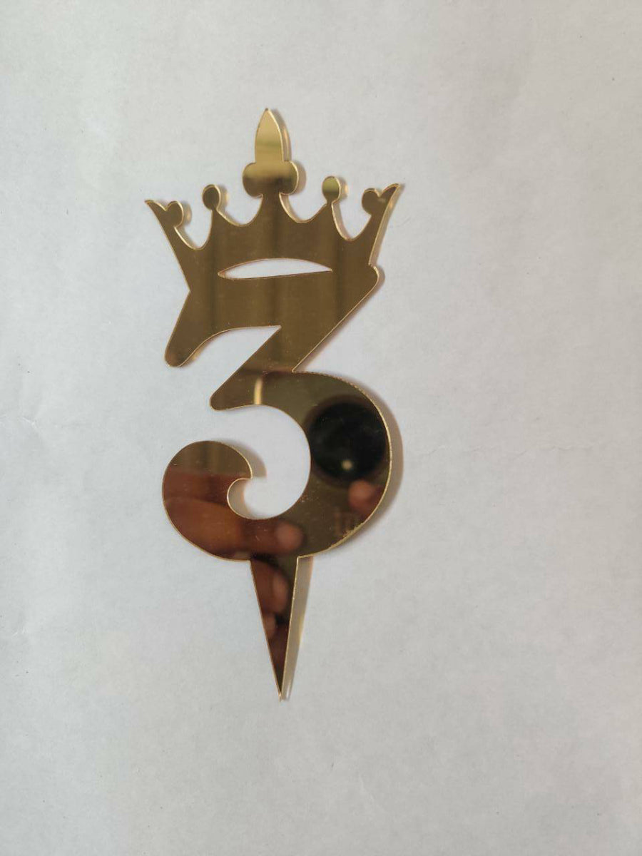 3 Number  Acrylic Topper 5inch
