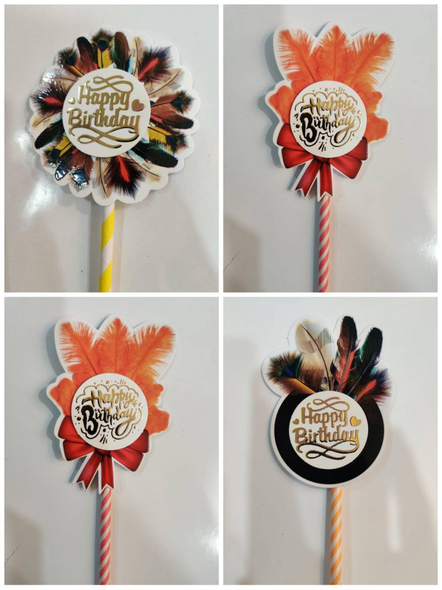 Happy birthday Topper 6 inch Random Design   TT00123