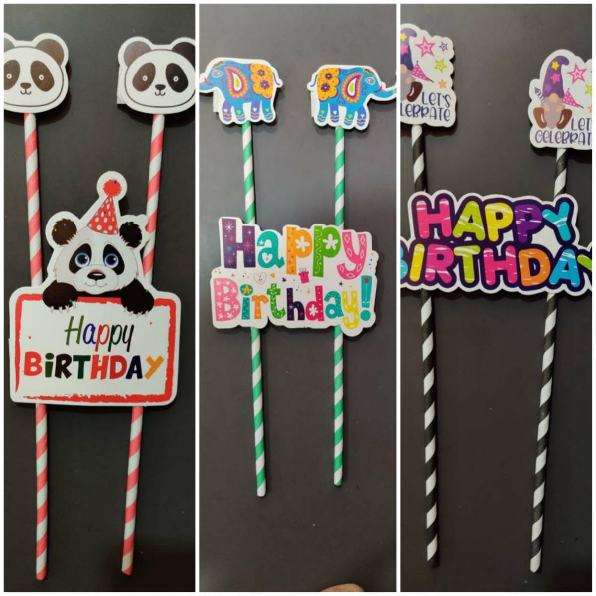 Happy Birthday Topper 10 inch  Random Design