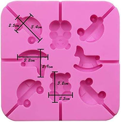 Mini Car, Teddy Bear & Rocking Horse 3D Silicone Lollipop