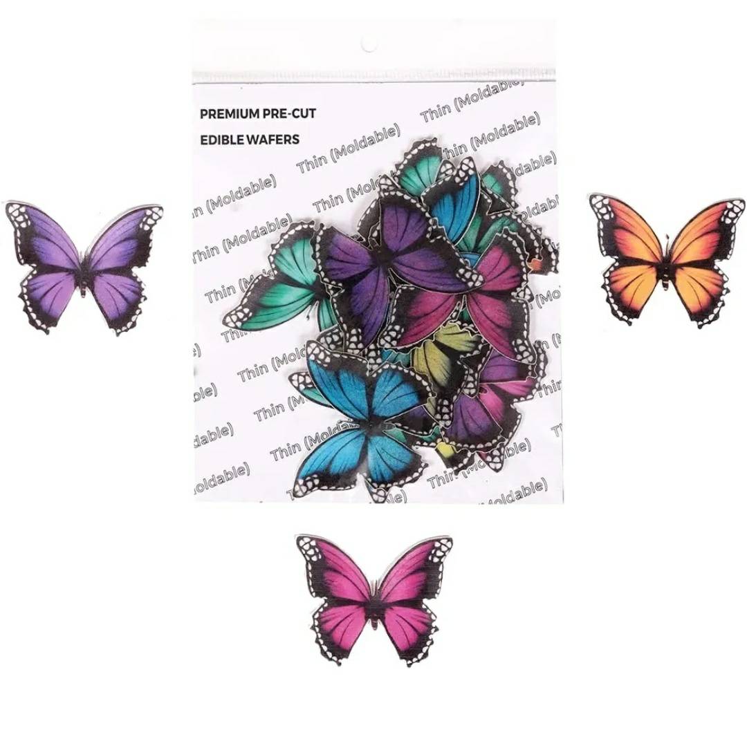 Tastycrafts Pre-Cut Wafer Paper 
 Butterfly Medium - 16 Pcs