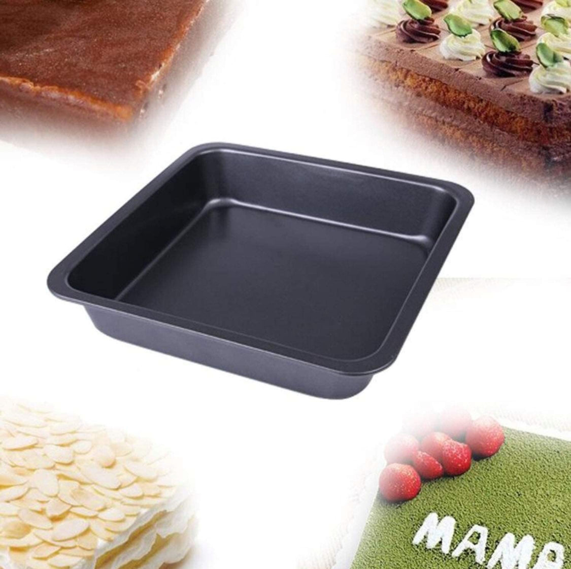 Ravi Bakeware Aluminium Square Cake Mould Cake Pan Cake Tin Tray 5 Inches  For Baking 250 grams for Oven - Anymould