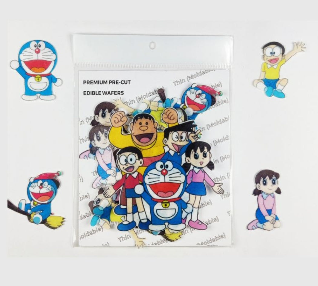 Doraemon Family Edible Pre-Cut Wafers