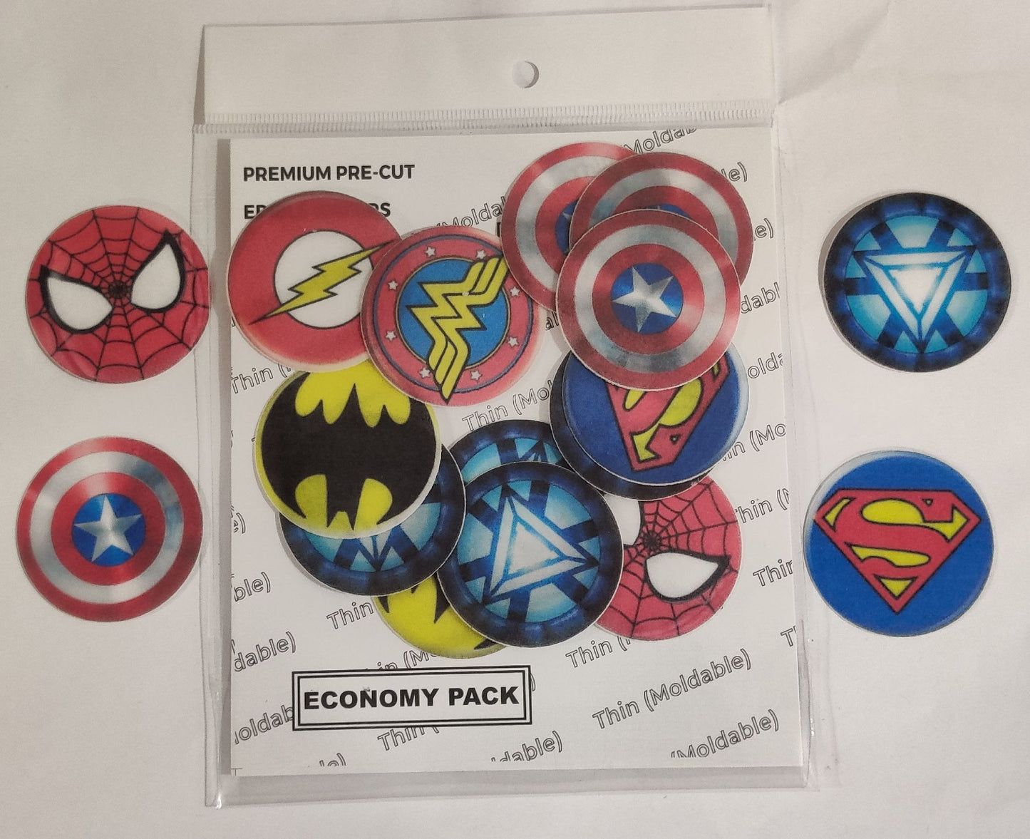 Superhero Logos Edible Pre-Cut Wafers (WPC-608)