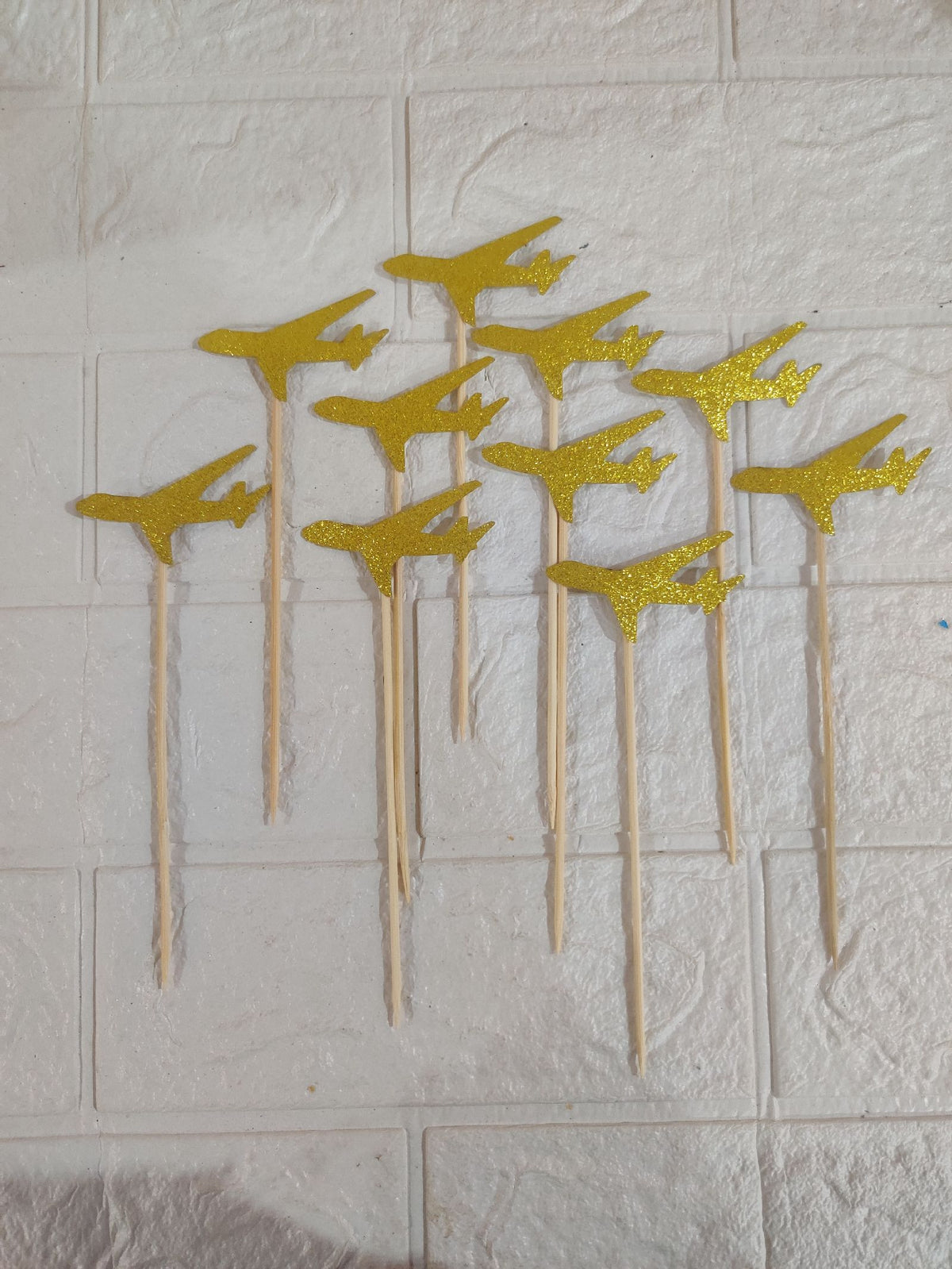Golden Aeroplane Topper Pack of - 10 (LWA-131)