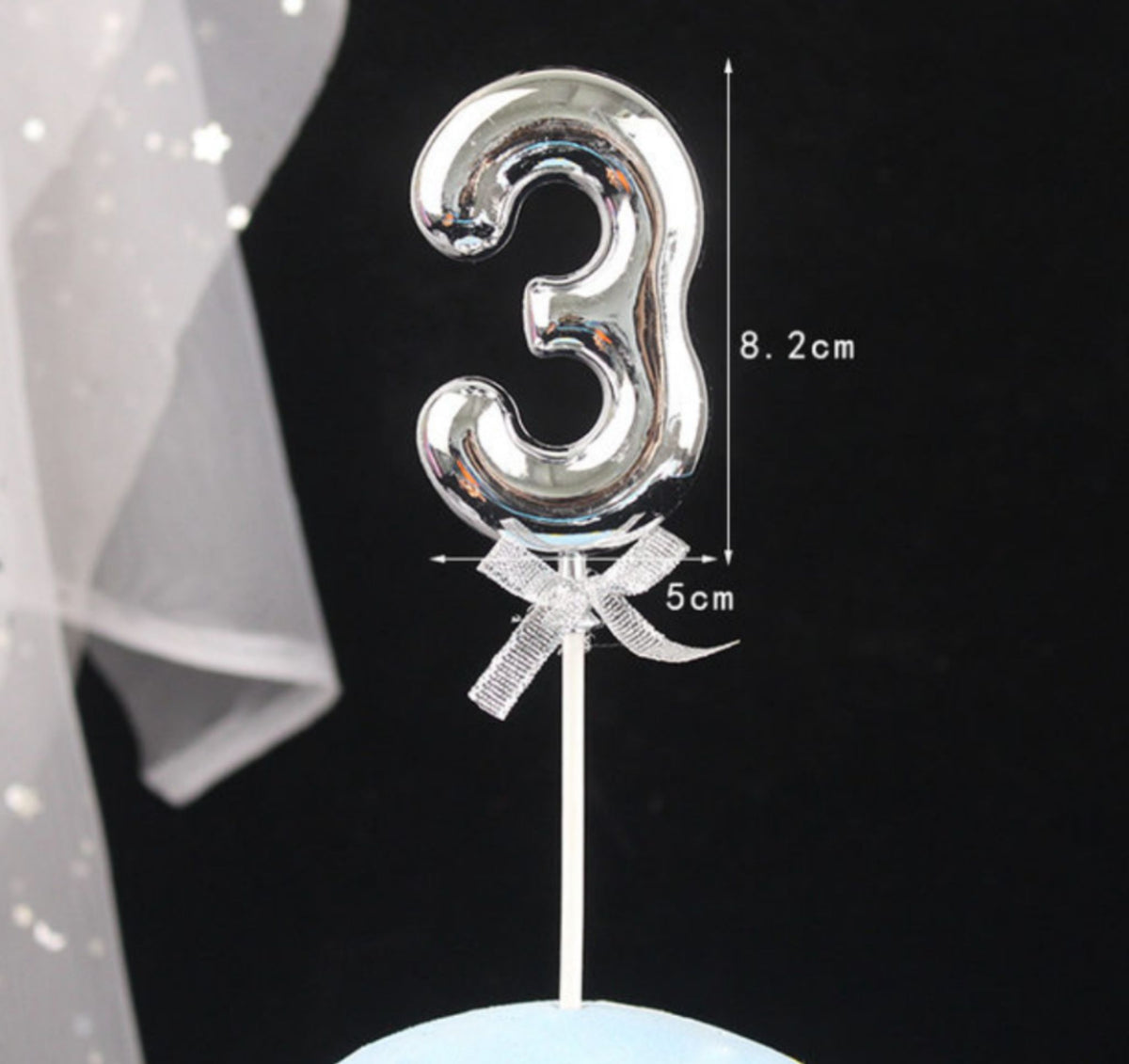 Silver Premium Number Topper 3