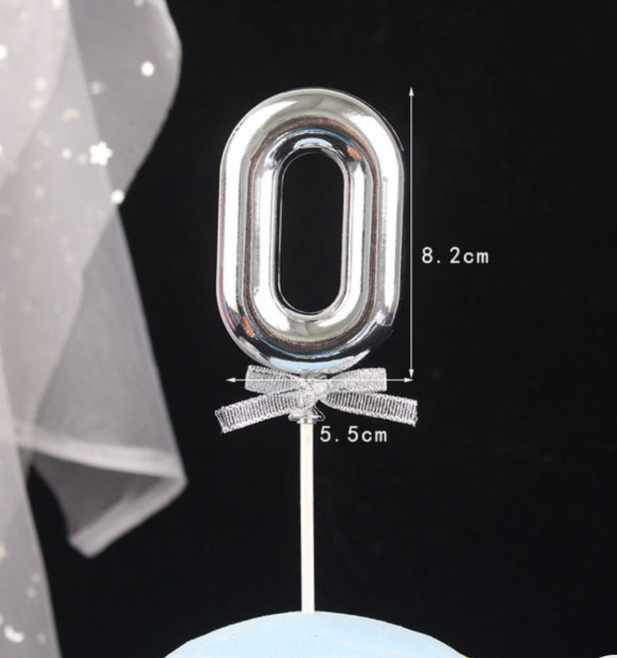 Silver Premium Number Topper 0