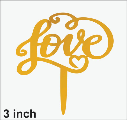 Acrylic Love Topper 3 inch RT00520