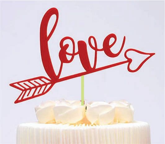 Love Arrow Toppers Glitter Paper 
( Pack of -5)