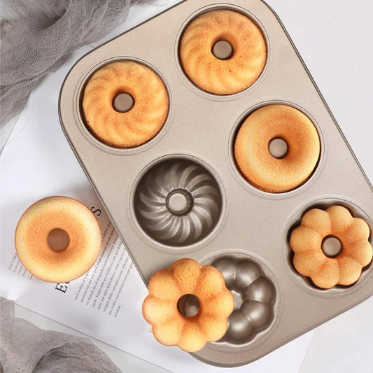 6 Cavity  Floral design donuts Mould