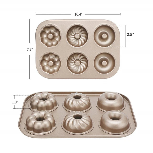 6 Cavity  Floral design donuts Cake tin