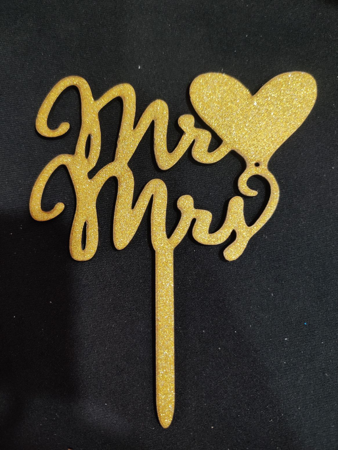 Mr& Mrs 5 inch Glitter Cake Topper RT00548