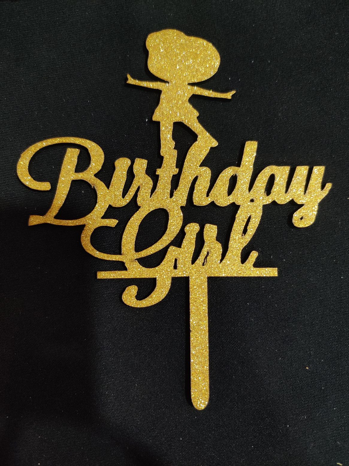 Birthday Girl 5 inch Glitter Cake Topper