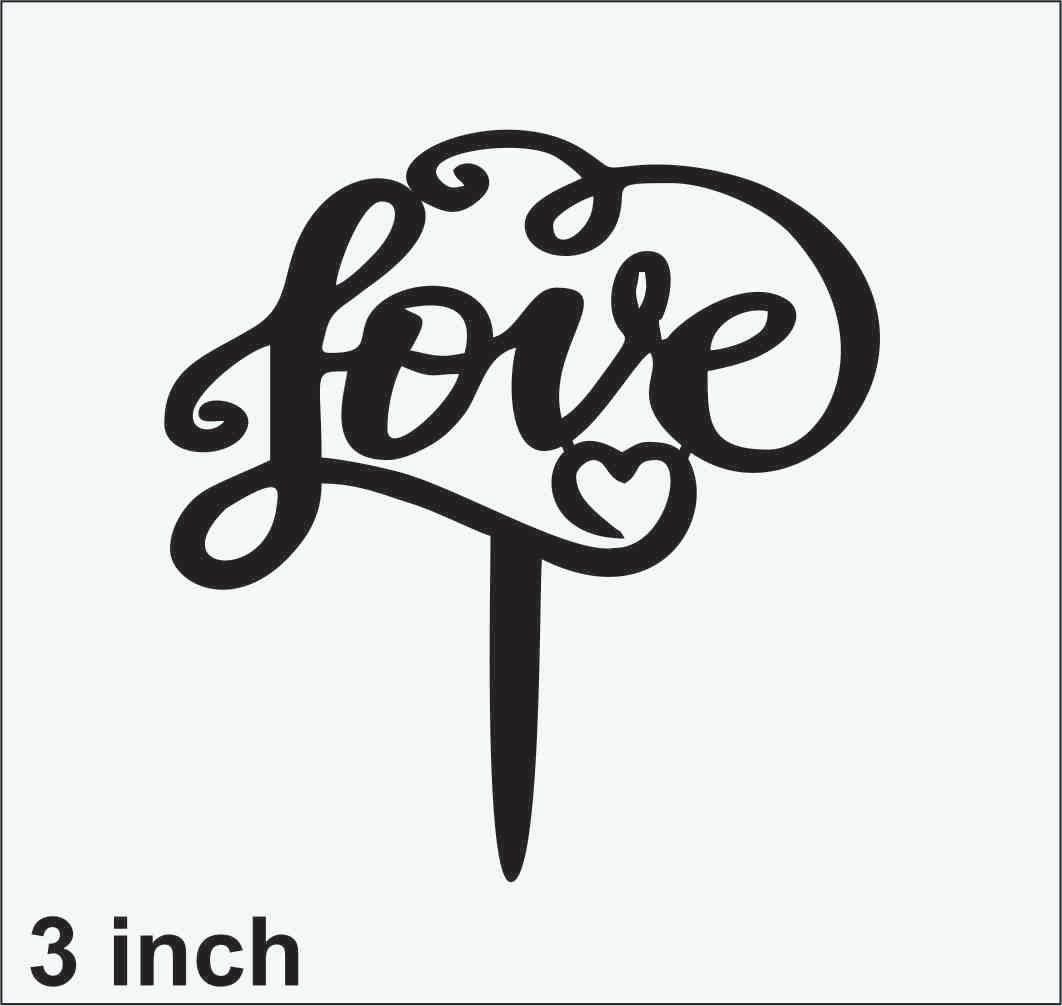 Acrylic Love  3 inch Topper