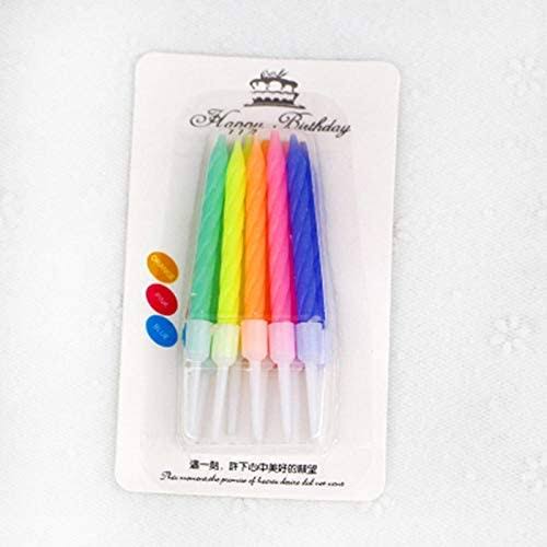 Small  Colorfull Spiral Birthday Candle Pack of 10