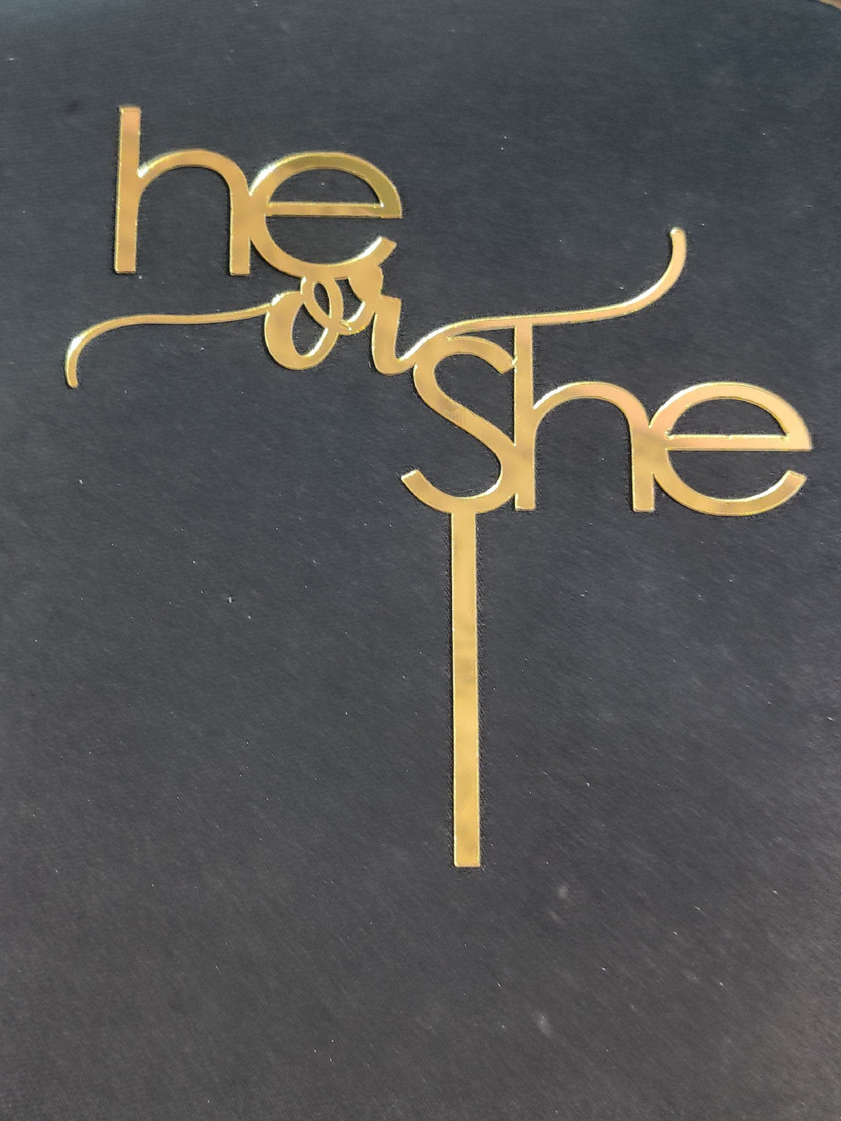 He & She Cake Acrylic  Topper RT00649