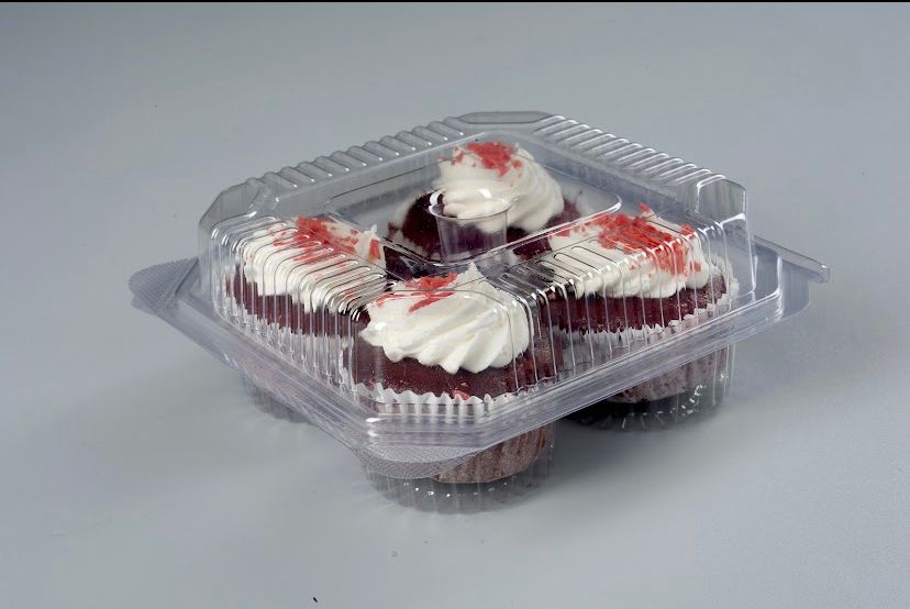 Oracle 4 Cavity Cupcake Box Cavity Size 2*2*2inch Pack Of 25