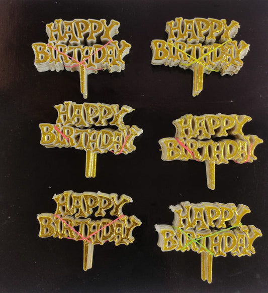 Happy Birthday Tag Golden Pack of 60